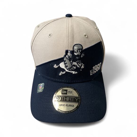 New Era Men L-XL Blue Dallas Cowboys 39THIRTY Fitted Baseball Cap - Picture 1 of 7